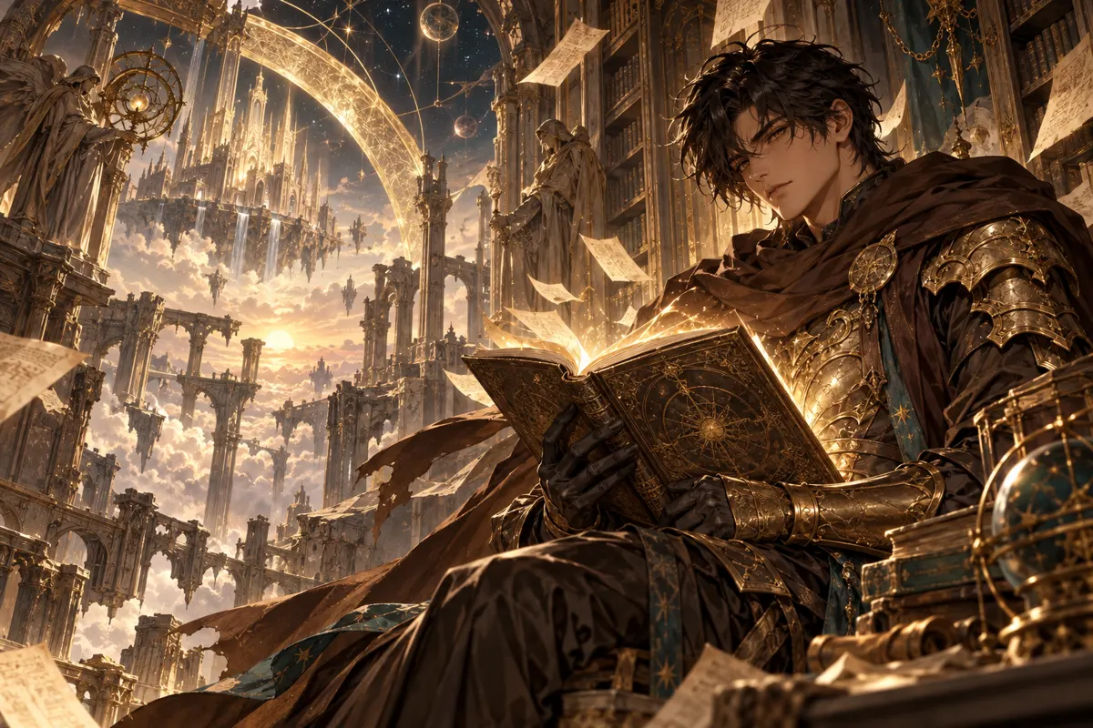 อัศวินถือหนังสือในหอสมุดสวรรค์